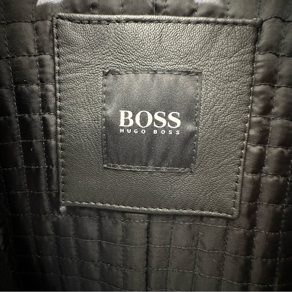 BOSS Hugo Boss 100% Goat Skin Leather Biker Jacket Men Size 40R NWOT - Picture 6 of 16